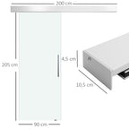 Porta de Correr de Vidro 90x205 cm Porta de Correr de Vidro com Trilho Translúcida - Modelo 1 — foto 3
