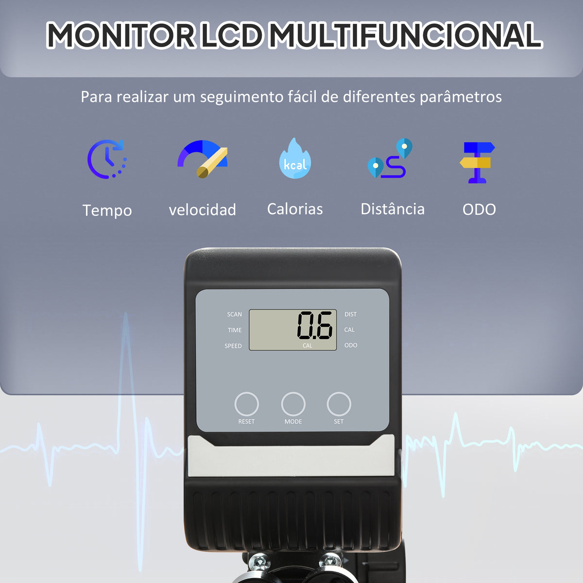 Bicicleta Estática com Encosto 8 Níveis de Resistência Bicicleta Estática Reclinada com Banco Ajustável Ecrã LCD e Suporte para Telemóvel para Treinos de Recuperação 121-142x62x101 cm Preto — foto 5