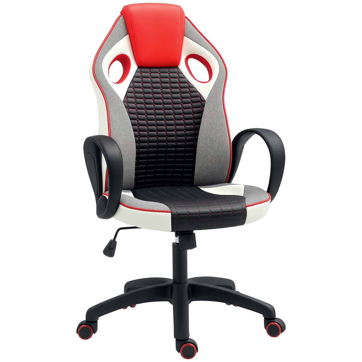 Cadeira Gaming com Altura Ajustável Cadeira Gamer em PU e Malha Transpirável Suporte Lombar e Apoio para a Cabeça para Casa Escritório Estudio 60,5x67x107,5-116,5 cm Multicor — foto 1