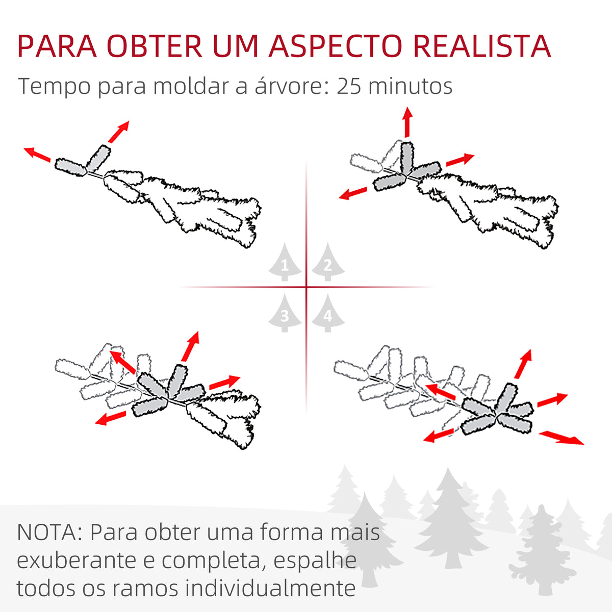 Árvore de Natal 180 cm Árvore de Natal Artificial com 528 Ramos e Suporte de Metal Árvore de Natal para Sala Interior Verde — foto 7