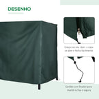 Capa para Móveis de Jardim Capa Protetora para Baloiços de Exterior com Zíper 177x114x152cm Verde — foto 6