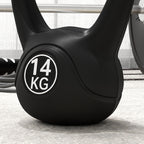 Peso Russo de 14 kg Kettlebell Fitness Preenchido de Areia com Punho Largo Antiderrapante para Exercícios e Treinos em Casa Ginásio 26x18x32 cm Preto — foto 8