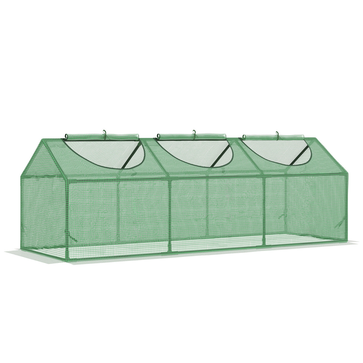 Estufa 180x60x60cm Estufa de Jardim com 3 Janelas Enroláveis para Cultivo de Plantas Verduras Flores Verde — foto 1
