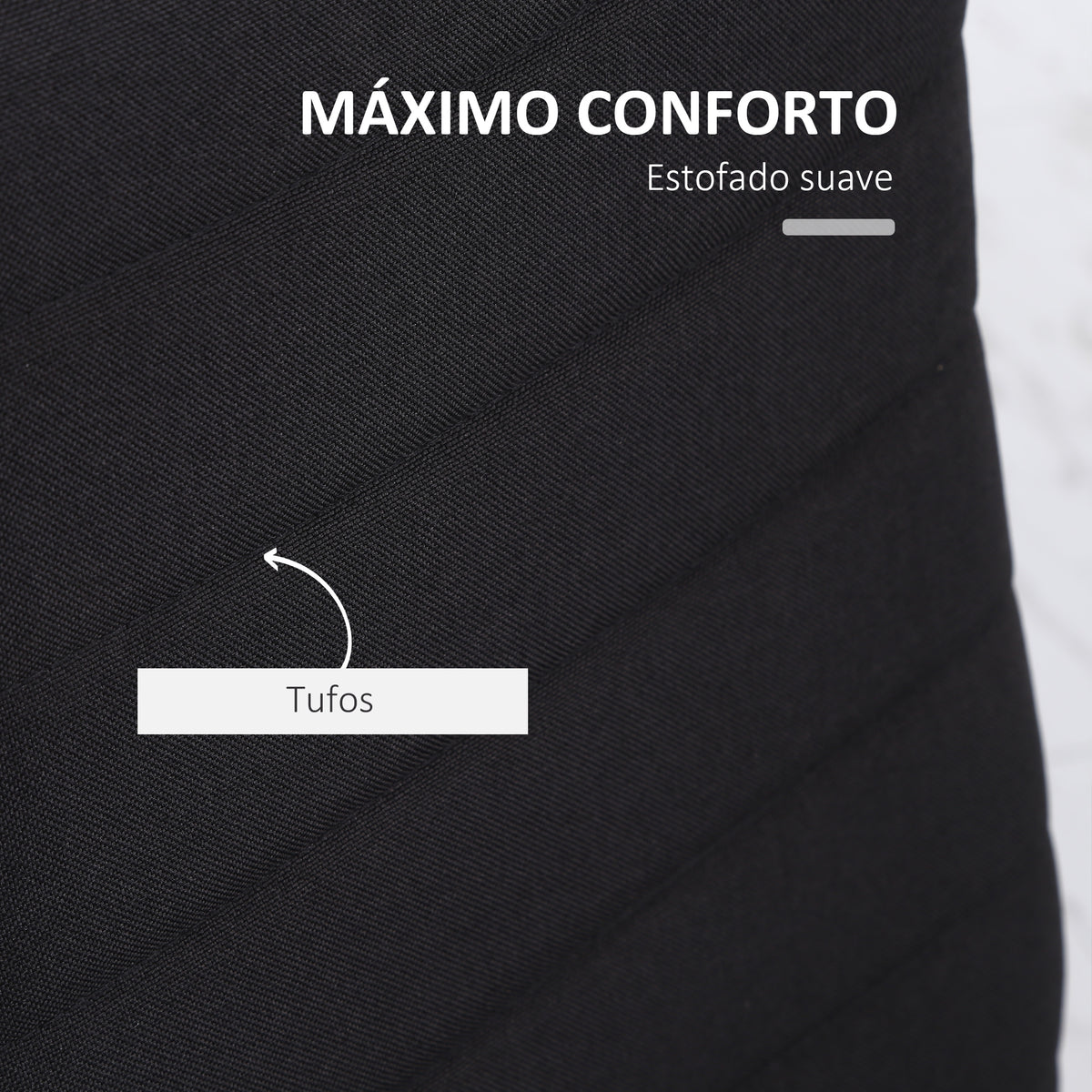 Conjunto de 4 Cadeiras de Sala de Jantar Estofadas em Linho com Pernas em Metal Cadeiras Modernas para Cozinha Quarto Suporta até 120 kg 41x50x97 cm Preto — foto 5