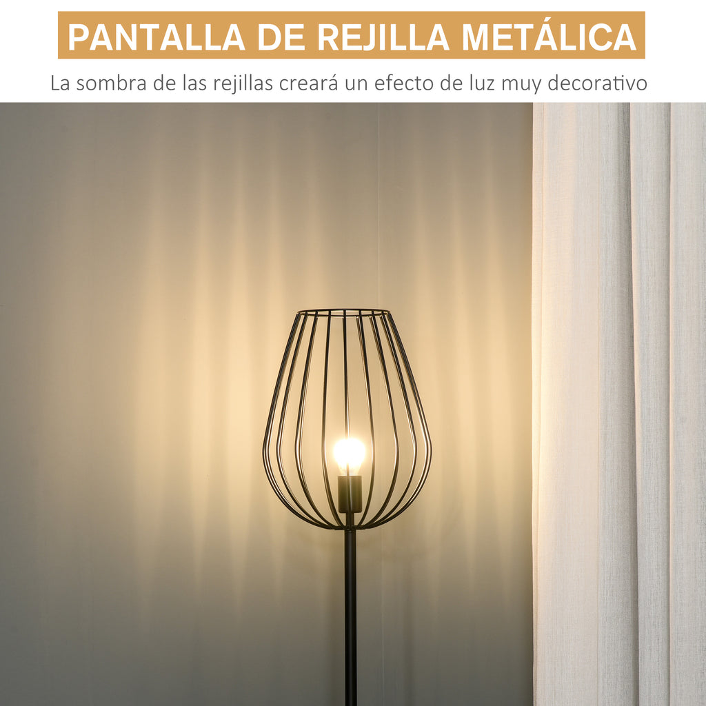 Lâmpada de pé com base de metal moderno com interruptor de pé Ф27,5x159 cm Preto — foto 6