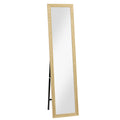 Espelho com Suporte para Parede ou para Colocar Retangular com Moldura de Madeira para Sala Quarto 37x155 cm Marrom Claro — foto 1