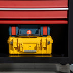 Carro de Ferramentas Móvel com Rodas 4 Gavetas Compartimento de Armazenamento e Alça Lateral Carga 130kg para Garagem Oficina 69x33x75cm Preto e Vermelho — foto 9