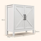 Aparador para Sala de Estar Moderno Móvel Sala de Estar com Prateleira Ajustável e Anti-Tombo Aparador Cozinha Sala de Jantar 80x35x85 cm Branco — foto 3
