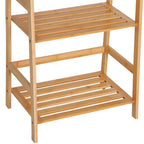 Estante de Bambu com 4 Prateleiras Estante em Forma de Escada para Casa de Banho Sala de Estar Escritório 48x31,5x120 cm Madeira — foto 7