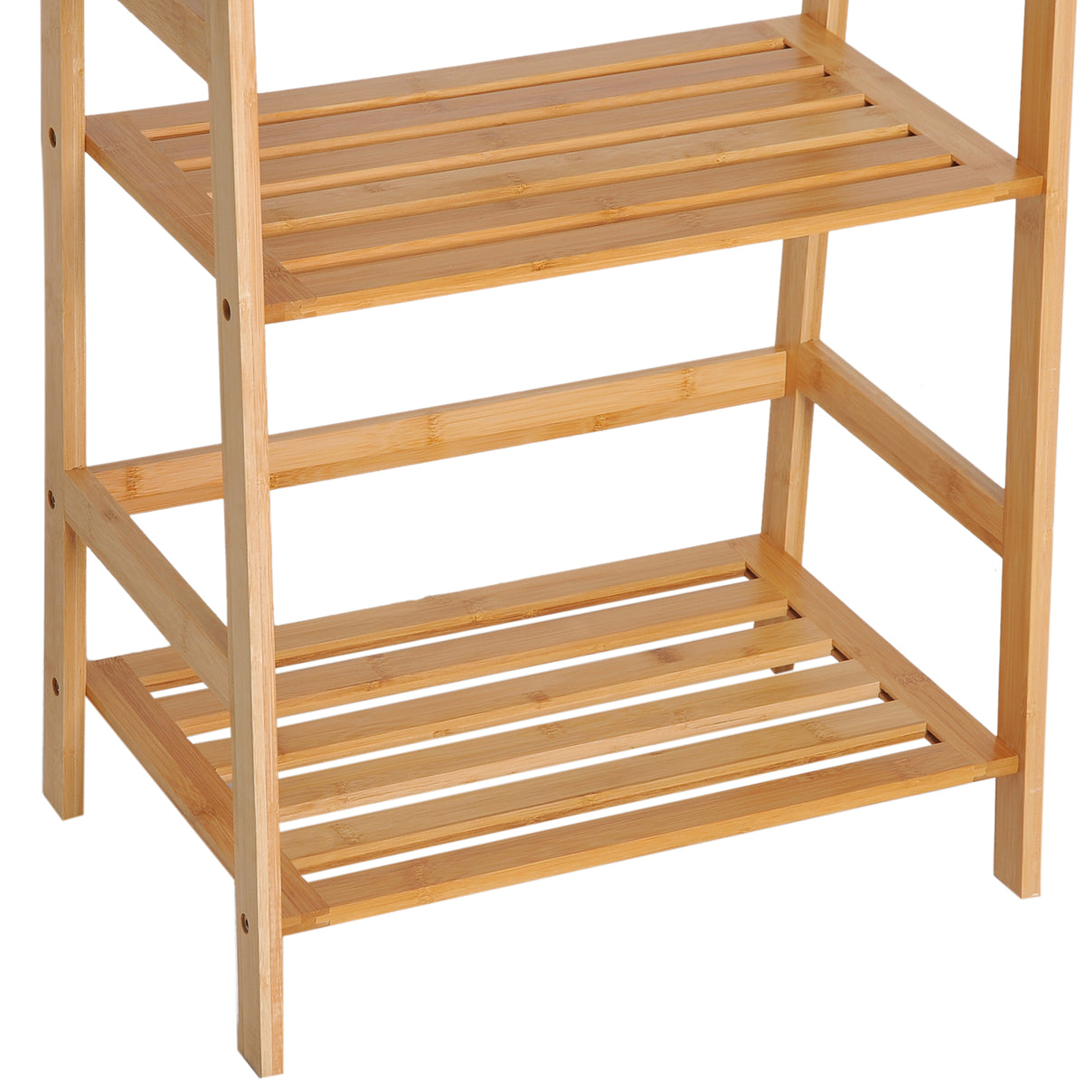 Estante de Bambu com 4 Prateleiras Estante em Forma de Escada para Casa de Banho Sala de Estar Escritório 48x31,5x120 cm Madeira — foto 7