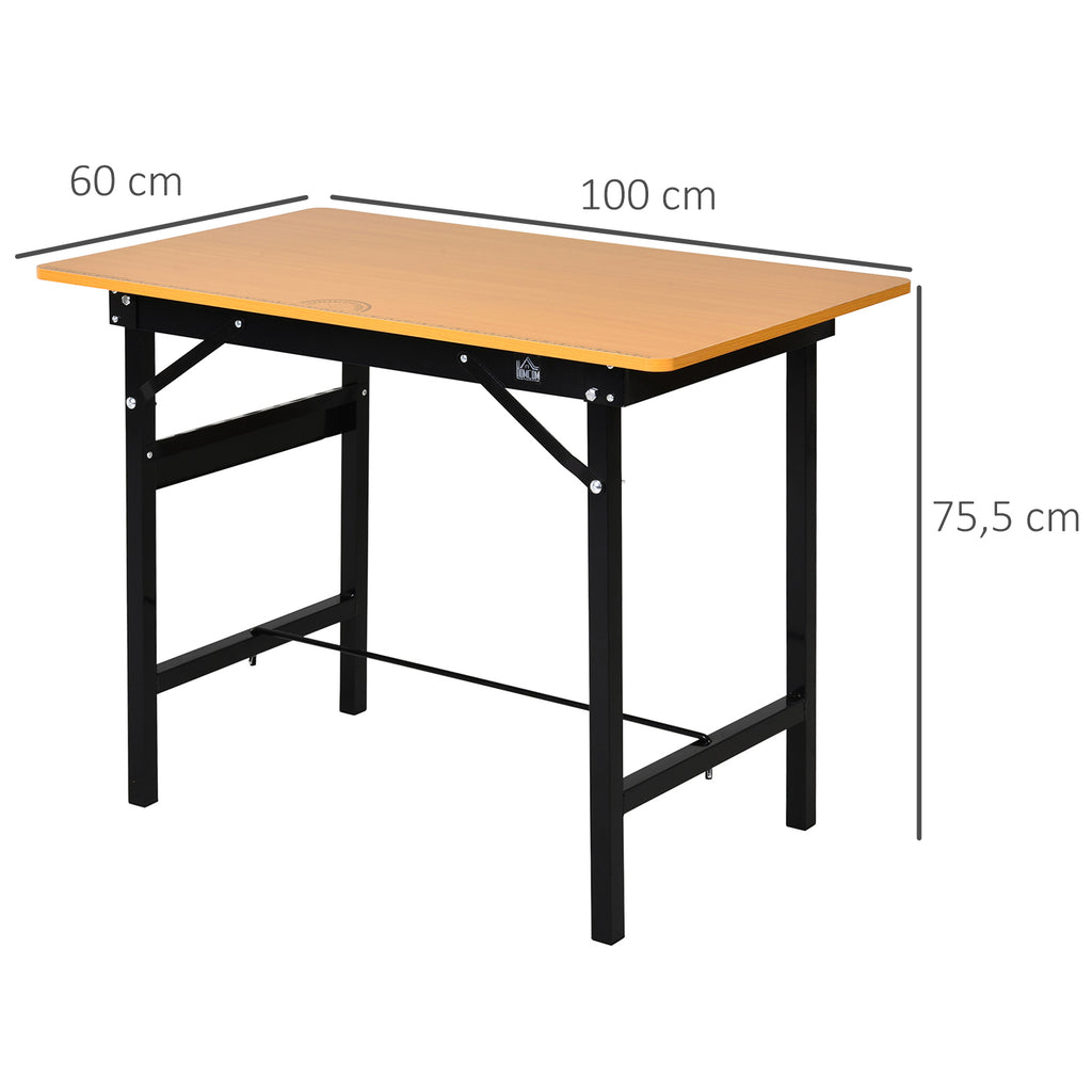 Bancada de Trabalho Dobrável Mesa de Trabalho Dobrável com Régua Transferidor Carga 100 kg 100x60x75,5 cm Madeira e Preto — foto 3