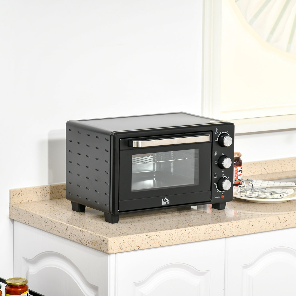 Mini Forno Elétrico 21L 1400W Forno Elétrico de Mesa com Temporizador até 60min e Temperatura Ajustável até 230℃ 46x38,5x29 cm Preto — foto 2