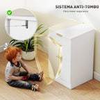 Bloco de Gavetas de Escritório com 2 Gavetas Bloco de Gavetas para Secretária com Frentes Caneladas Móvel para Arquivo para Tamanho A4 ou Carta para Escritório 40x40x71 cm Branco — foto 6