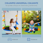 Baloiço de Jardim com Altura Ajustável com Cordas e Bandeiras para Crianças e Adultos Carga 80 kg Interior e Exterior Ø100x180 cm Multicolor — foto 7