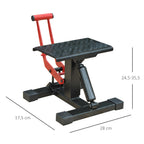 Plataforma Elevadora para Motocicletas Universal com Altura Ajustável para Estacionar ou Reparar Carga Máxima 150 kg 28x17,5x24,5-35,5 cm Preto e Vermelho — foto 3