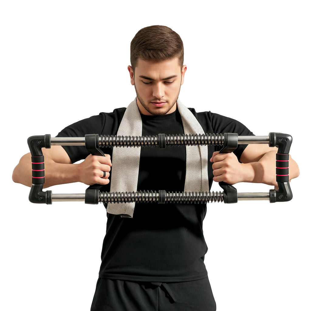 Expansor de Peito Expansor Ajustável Extensor para Musculação com Resistência Ajustável 10-80 kg para Treino em Casa Escritório Viagem Preto — foto 1