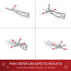 Árvore de Natal Artificial 150 cm Árvore de Natal com 180 Ramos 21 Luzes LED e Fibra Óptica Decoração de Natal Ø60x150 cm Verde — foto 7