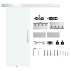 Porta de Correr de Vidro 90x205 cm Porta de Correr de Vidro com Trilho Translúcida - Modelo 1 — foto 6