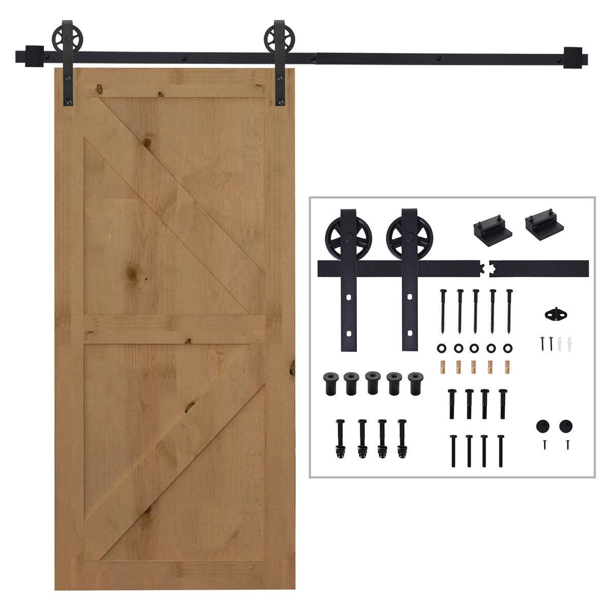 Kit de acessórios para porta de celeiro deslizante Porta de montagem Trilhos de aço carbono de conjunto de peças de metal — foto 1