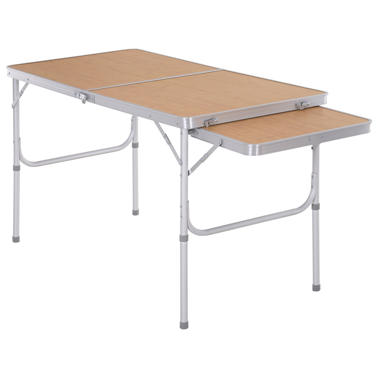Mesa de acampamento dobrável com asa dobrável Mesa de piquenique leve em estrutura de alumínio Carga 30kg Altura ajustável 120x60x40 / 70 cm — foto 1