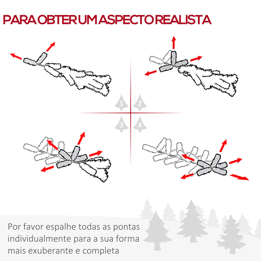 Árvore de Natal Artificial 180cm Ignífugo com 390 Pontas de Ramo PVC e Suporte de Plástico Decoração de Natal para Interiores Fácil de Montar Verde — foto 5