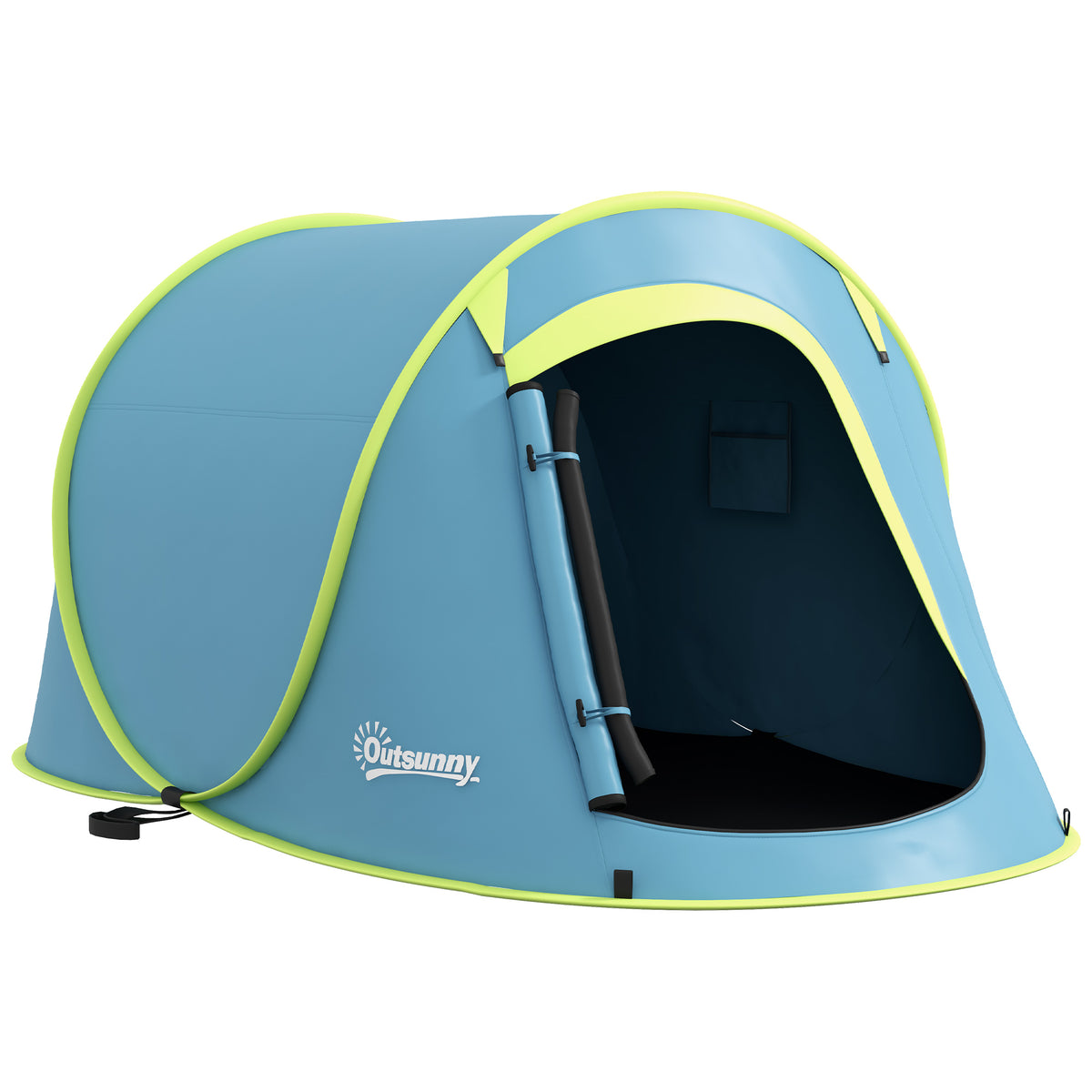 Tenda de Campismo para 1-2 Pessoas Tenda de Campismo Impermeável de 2000 mm com Bolsa de Transporte para Campismo Pesca Trekking 245x148x105 cm Azul — foto 1