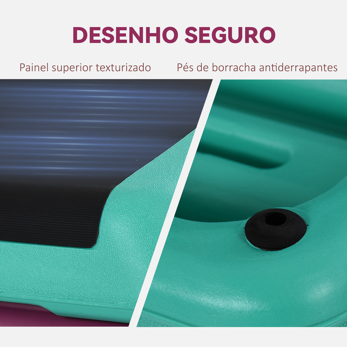Step para Fitness Antiderrapante Altura Regulável 3 Níveis de 10/15/20 cm Carga 150 kg para Exercício em Casa Ginásio 110x40x20 cm Multicolor — foto 5