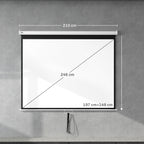 Ecrã de Projeção Manual 100 Polegadas, Ecrã Retrátil, Formatos 4:3/16:9, para Interior e Exterior, Cinema em Casa, Escritório, Pátio, 203x152 cm, Branco — foto 3