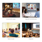 Ecrã de Projeção Manual 100 Polegadas, Ecrã Retrátil, Formatos 4:3/16:9, para Interior e Exterior, Cinema em Casa, Escritório, Pátio, 203x152 cm, Branco — foto 6