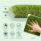 Relva Artificial 40 mm Rolo de Relva Artificial de 1x4 m Realista com Orifícios de Drenagem para Varanda Jardim Pátio Verde — foto 4
