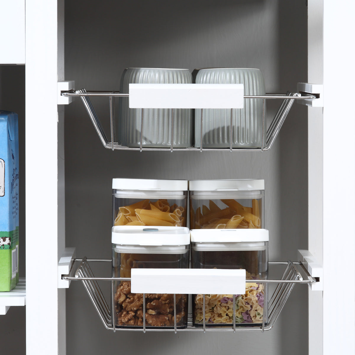 Carrinho de cozinha Carrinho de serviço multifuncional com gavetas Cestas Prateleiras de especiarias Toalheiro Rodas 92x37x82 cm Branco — foto 9