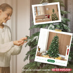Árvore de Natal Artificial 180 cm Ramos Realistas com Efeito Neve Árvore de Natal com Suporte em Aço Base Dobrável Montagem Rápida Decoração de Natal para Casa Festa Verde — foto 7