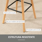 Conjunto de 2 Bancos de Bar Bancos Altos de Cozinha com Encosto Apoio para Pés Estilo Moderno Cadeiras Altas para Sala de Jantar 41,5x47x97,5 cm Cinzento — foto 6