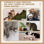 Arranhador para Gatos Altura 91 cm Arranhador para Gatos de 3 Níveis com Ninho Plataforma e Poste de Sisal 45x45x91 cm Marrom Claro — foto 7