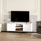 Móvel de TV Moderno Móvel de TV para Sala de Estar com 2 Compartimentos Abertos e 2 Portas Móvel para Televisores de 55 Polegadas 120x35x48 cm Branco — foto 8