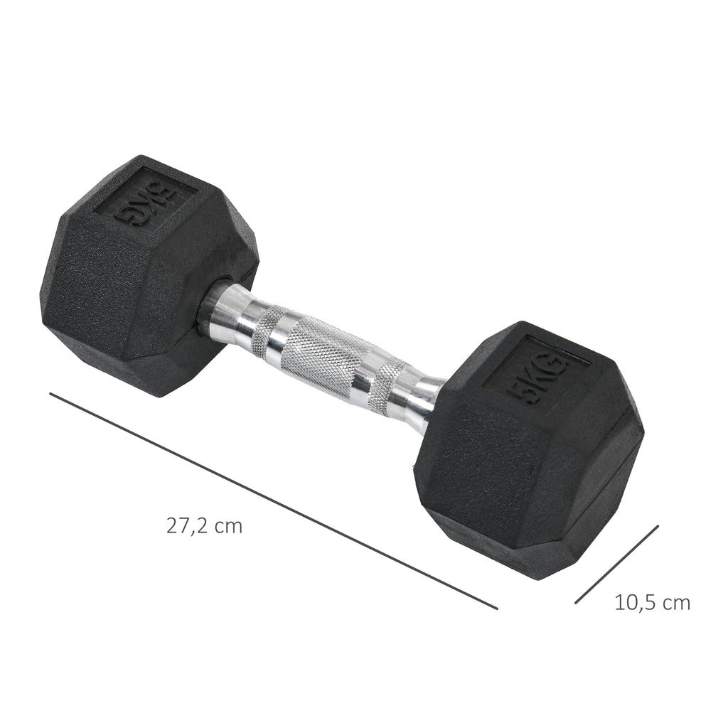 Conjunto de Halteres Hexagonais 2 x 5 kg Conjunto de Pesos com Barras de Conexão Kit de Treino de Fitness para Ginásio em Casa — foto 3
