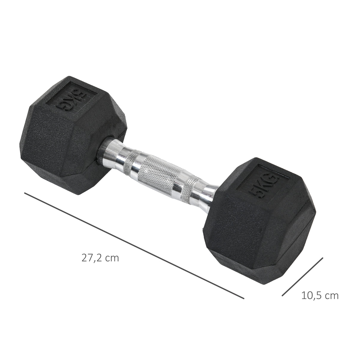 Conjunto de Halteres Hexagonais 2 x 5 kg Conjunto de Pesos com Barras de Conexão Kit de Treino de Fitness para Ginásio em Casa — foto 3