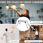 Plataforma de Trabalho de Liga de Alumínio Plataforma de Trabalho Dobrável com Pés Antiderrapantes 113x41x48,5cm Prata — foto 4
