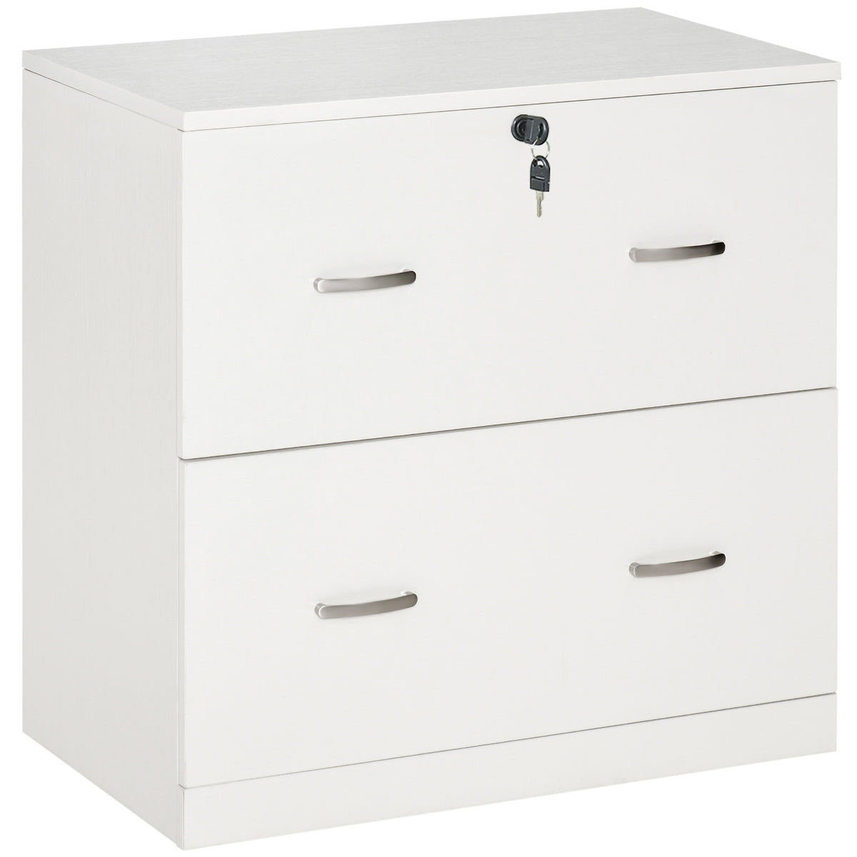 Armário para Arquivos com Gavetas para Escritório Armário de Arrumação de Escritório com Fechadura e 2 Chaves para Estúdio Dormitório 74x42x72cm Branco — foto 1