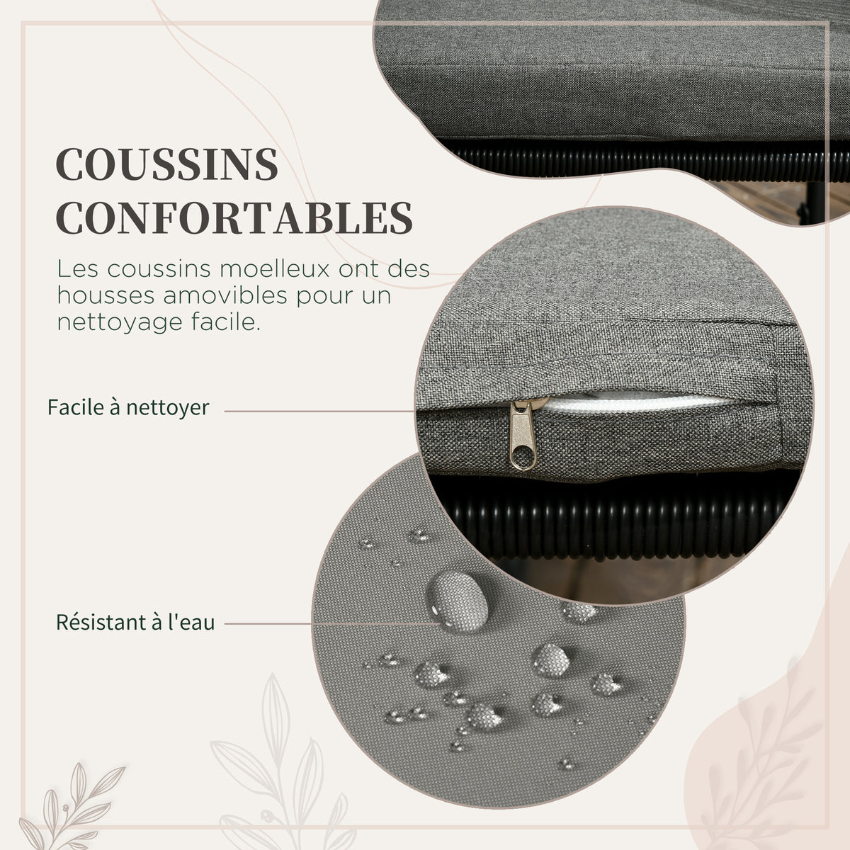 Conjunto de Jardim de Vime Sintético Conjunto de Móveis de Exterior de Vime com 5 Peças Mesa Quadrada e 4 Cadeiras Almofadas Preto e Madeira — foto 5