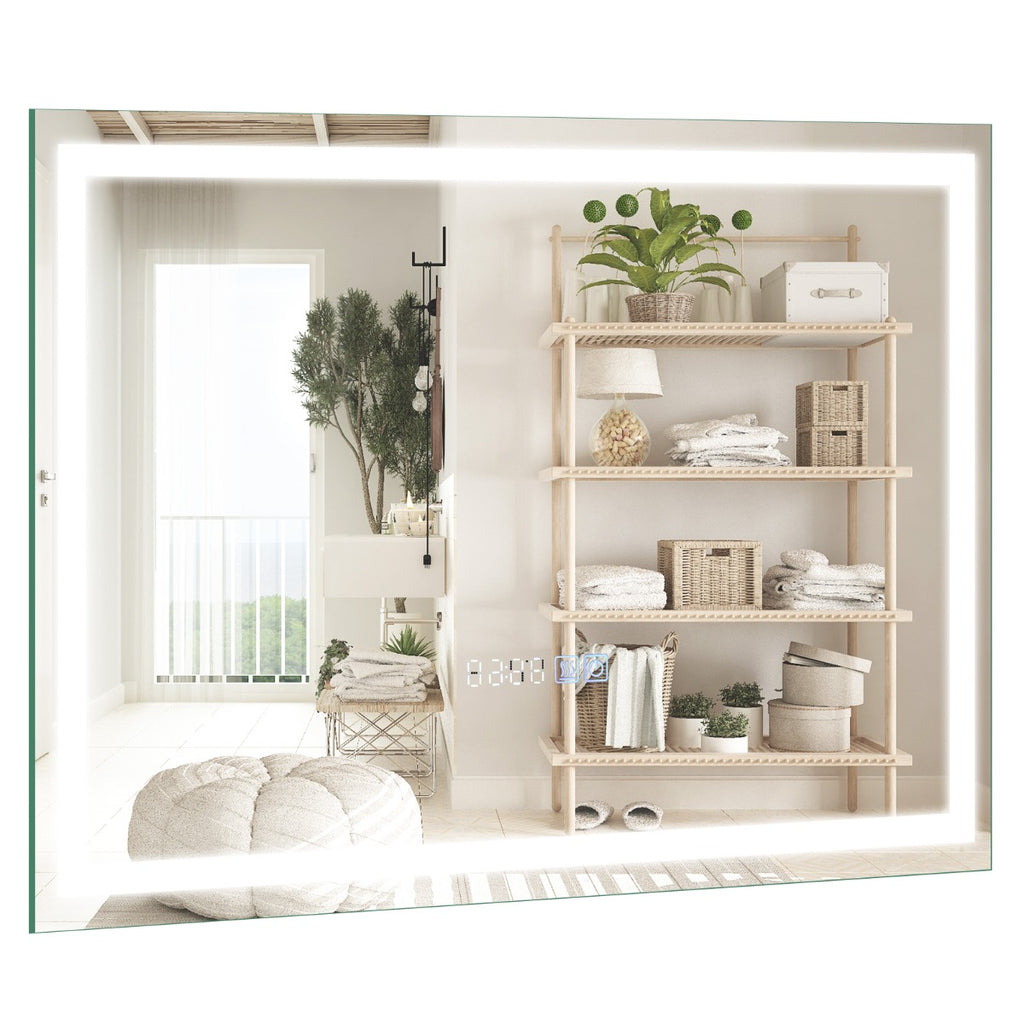 Espelho de Casa de Banho Retangular com Luz LED e Função Antiembaciamento 60 x 40 cm — foto 2