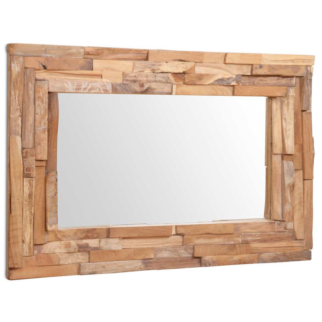 Espelho decorativo em teca 90x60 cm retangular — foto 1