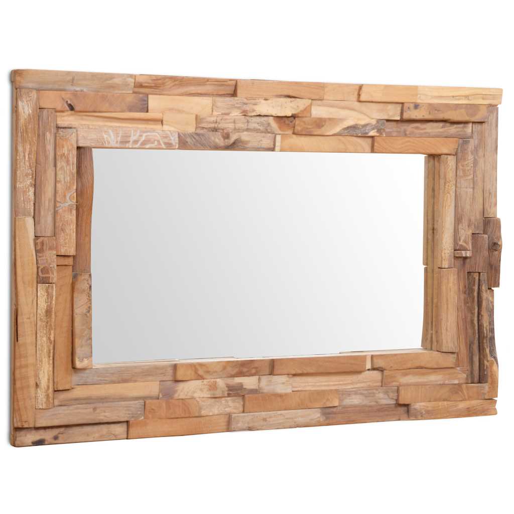 Espelho decorativo em teca 90x60 cm retangular — foto 3