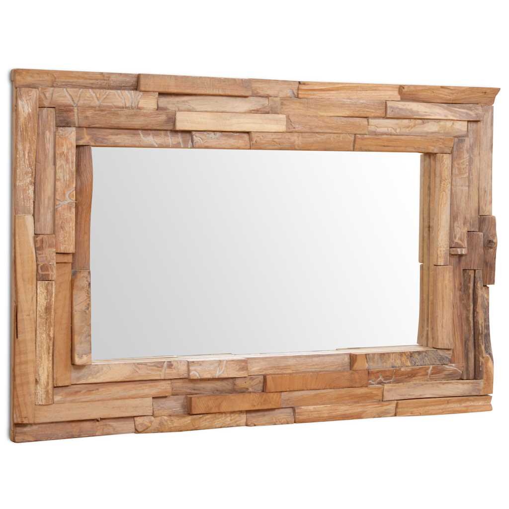 Espelho decorativo em teca 90x60 cm retangular — foto 4