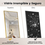 Espelho Rectangular 160x40cm de Pé ou Parede com Vidro Inastilhável e Marco Alumínio — foto 10
