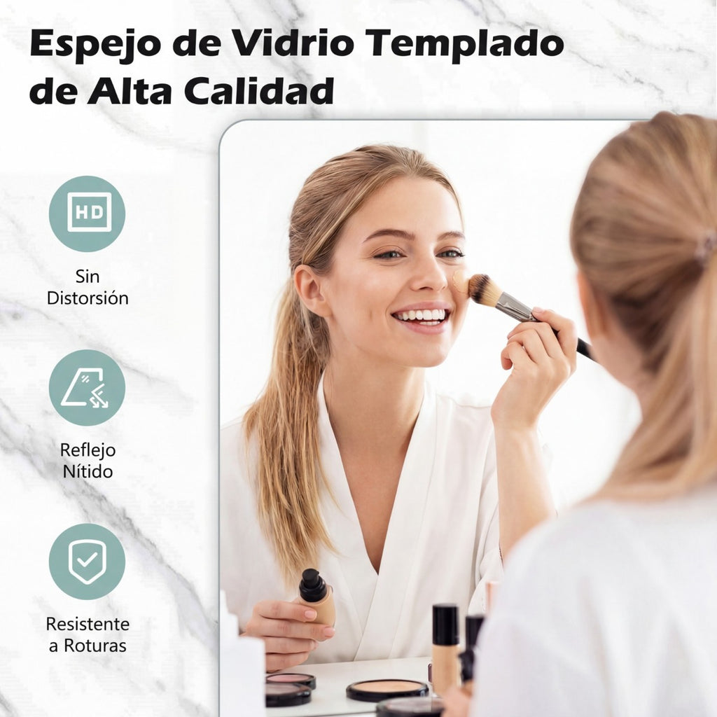 Espelho Retangular 80 x 60 cm com Iluminação Ajustável e Função Antiembaciamento — foto 10