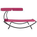 Espreguiçadeira com toldo e almofada rosa — foto 4