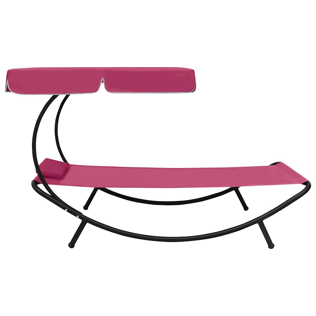 Espreguiçadeira com toldo e almofada rosa — foto 4