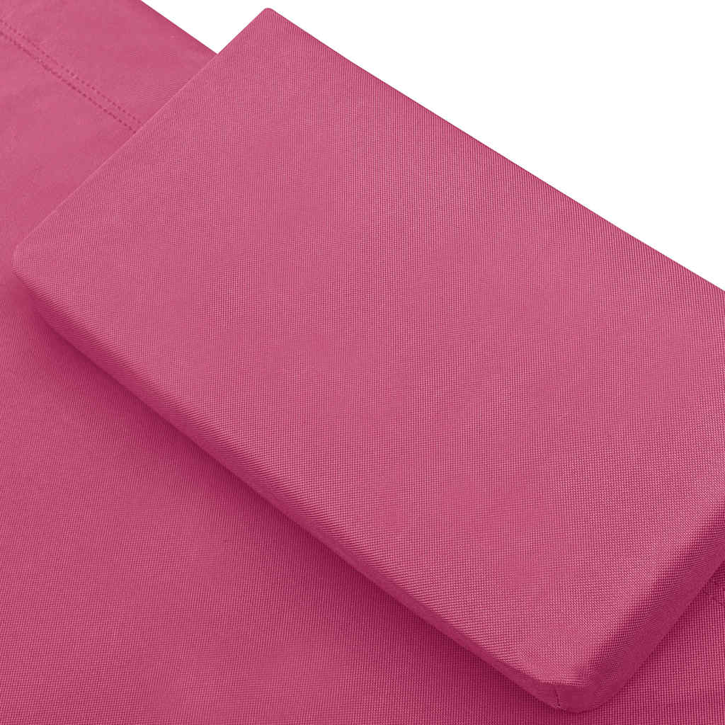 Espreguiçadeira com toldo e almofada rosa — foto 5