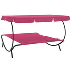 Espreguiçadeira com toldo e almofadas rosa — foto 3